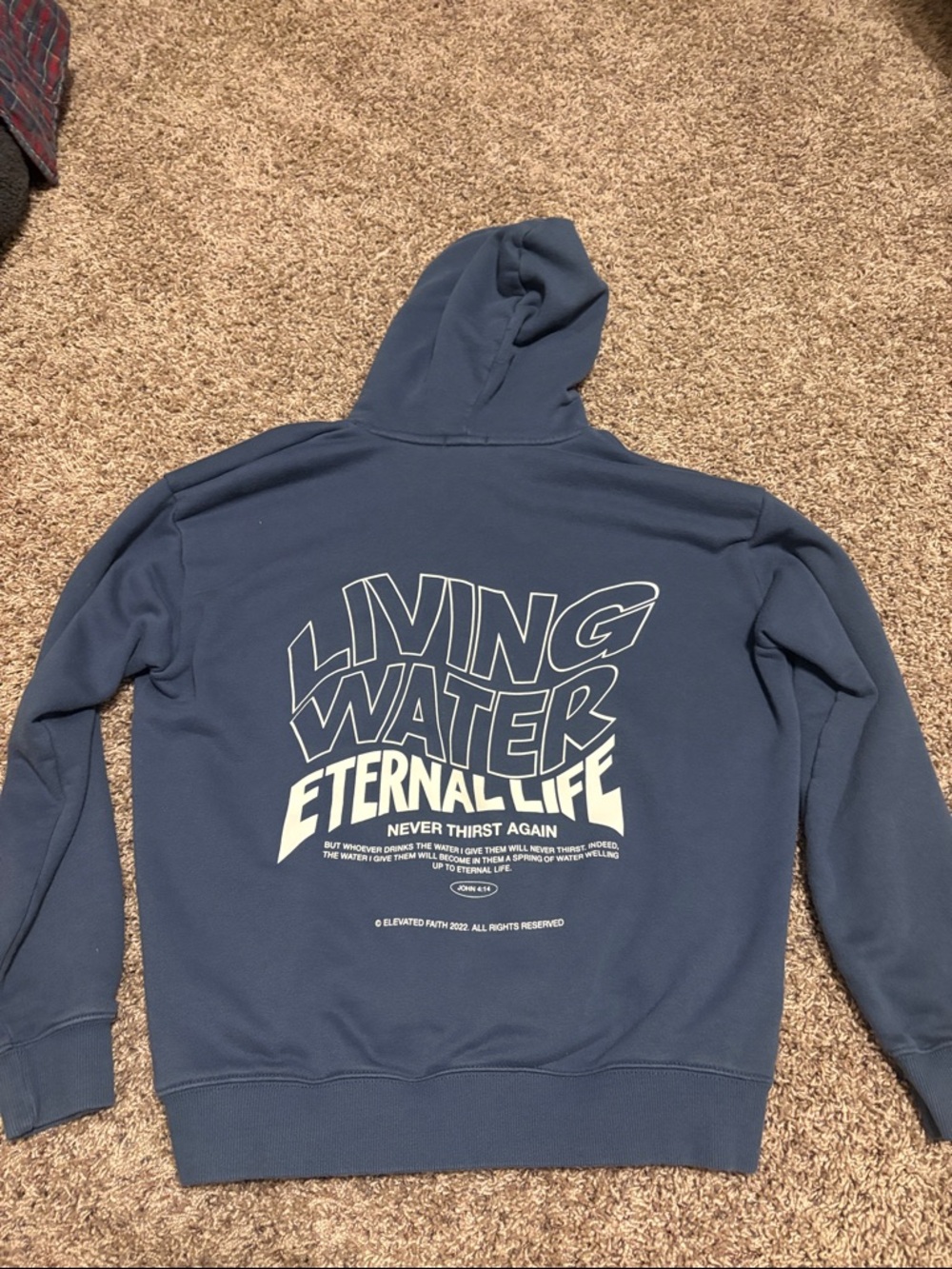 Living Water Navy Blue Hoodie - Pullover Sweatshirt - Picture 3 of 8